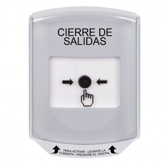 GLR3A1LD-ES STI White Indoor Only Shield w/ Sound Key-to-Reset Push Button with LOCKDOWN Label Spanish