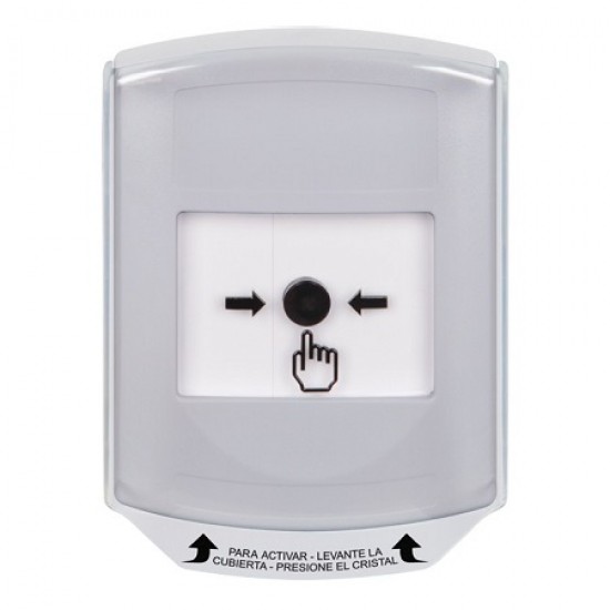 GLR3A1NT-ES STI White Indoor Only Shield w/ Sound Key-to-Reset Push Button with No Text Label Spanish