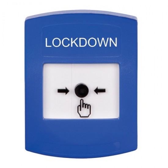 GLR401LD-EN STI Blue Indoor Only No Cover Key-to-Reset Push Button with LOCKDOWN Label English