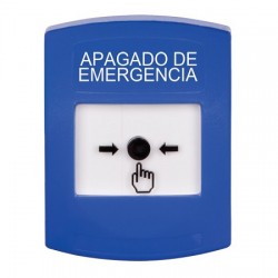 GLR401PO-ES STI Blue Indoor Only No Cover Key-to-Reset Push Button with EMERGENCY POWER OFF Label Spanish