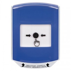 GLR421NT-ES STI Blue Indoor Only Shield Key-to-Reset Push Button with No Text Label Spanish