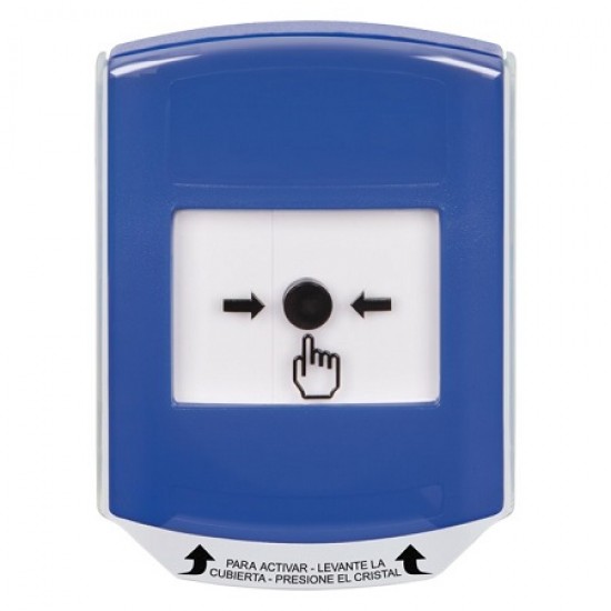 GLR421NT-ES STI Blue Indoor Only Shield Key-to-Reset Push Button with No Text Label Spanish