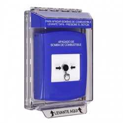 GLR441PS-ES STI Blue Indoor/Outdoor Low Profile Flush Mount w/ Sound Key-to-Reset Push Button w/ FUEL PUMP SHUT-DOWN Spanish