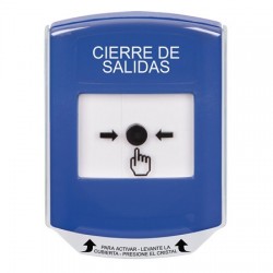 GLR4A1LD-ES STI Blue Indoor Only Shield w/ Sound Key-to-Reset Push Button with LOCKDOWN Label Spanish