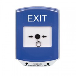 GLR4A1XT-EN STI Blue Indoor Only Shield w/ Sound Key-to-Reset Push Button with EXIT Label English