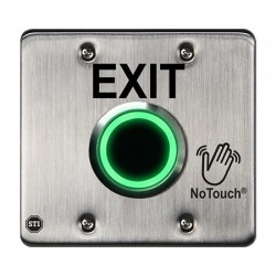 NT-SS201-EN STI NoTouch Double Gang Stainless Steel Button - Exit