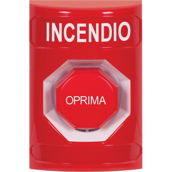 SS-2002F-ES STI Stopper Station Button No Cover - Fire - Red - SPANISH