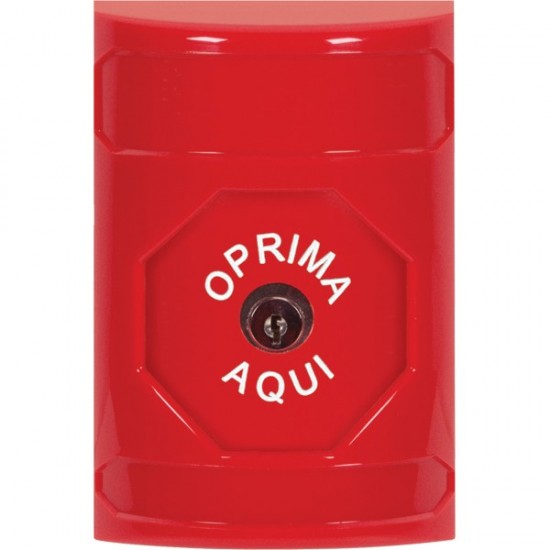SS2000NT-ES STI Red No Cover Key-to-Reset Stopper Station with No Text Label Spanish