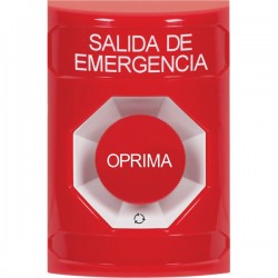 SS2001EX-ES STI Red No Cover Turn-to-Reset Stopper Station with EMERGENCY EXIT Label Spanish