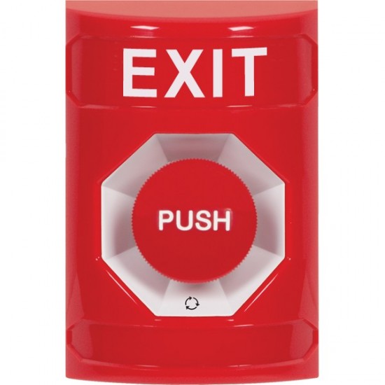 SS2001XT-EN STI Red No Cover Turn-to-Reset Stopper Station with EXIT Label English