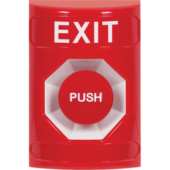 SS2004XT-EN STI Red No Cover Momentary Stopper Station with EXIT Label English
