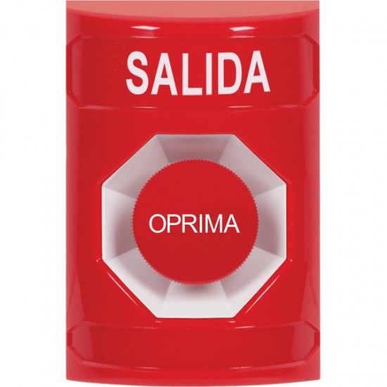 SS2004XT-ES STI Red No Cover Momentary Stopper Station with EXIT Label Spanish