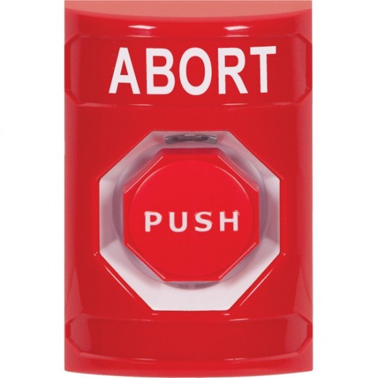 SS2005AB-EN STI Red No Cover Momentary (Illuminated) Stopper Station with ABORT Label English