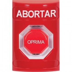 SS2005AB-ES STI Red No Cover Momentary (Illuminated) Stopper Station with ABORT Label Spanish