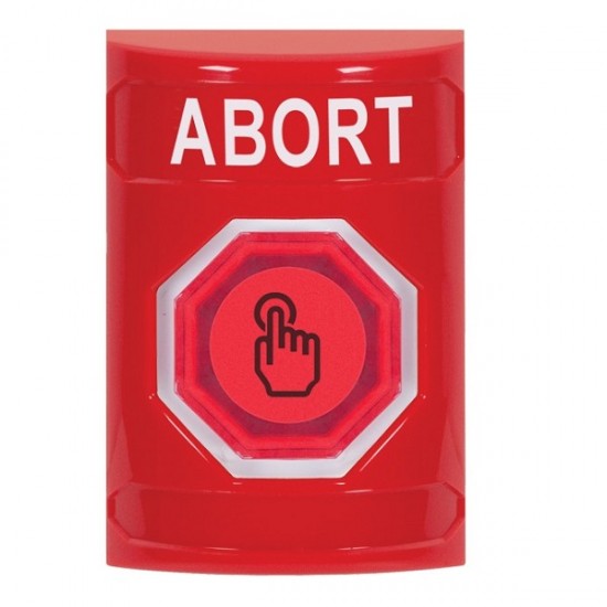 SS2006AB-EN STI Red No Cover Momentary (Illuminated) with Red Lens Stopper Station with ABORT Label English