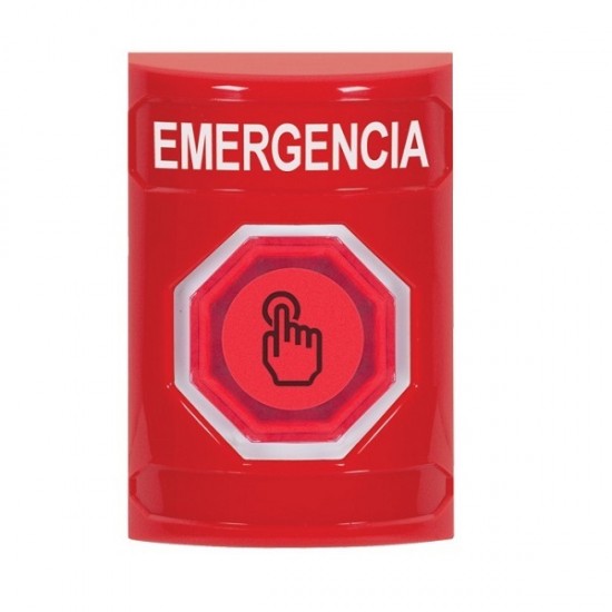 SS2006EM-ES STI Red No Cover Momentary (Illuminated) with Red Lens Stopper Station with EMERGENCY Label Spanish