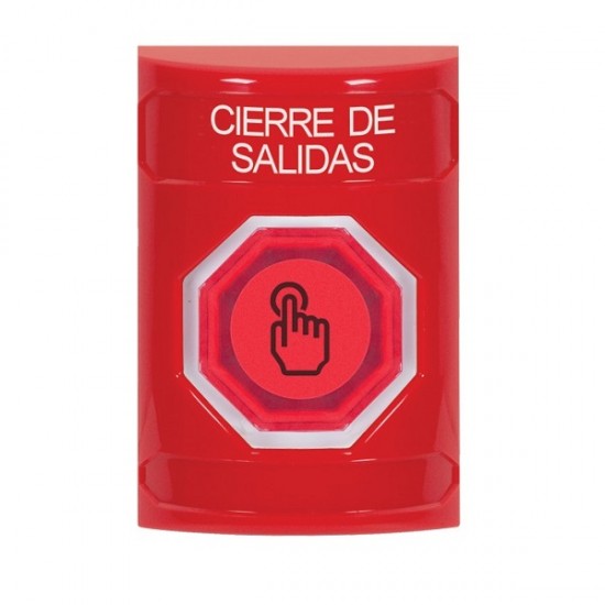 SS2007LD-ES STI Red No Cover Weather Resistant Momentary Stopper Station w/ LOCKDOWN Spanish