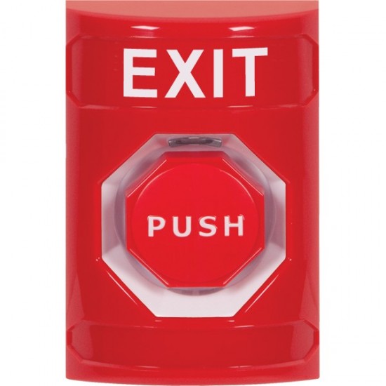 SS2008XT-EN STI Red No Cover Pneumatic (Illuminated) Stopper Station with EXIT Label English