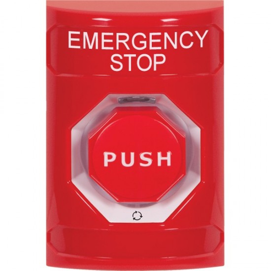 SS2009ES-EN STI Red No Cover Turn-to-Reset (Illuminated) Stopper Station with EMERGENCY STOP Label English