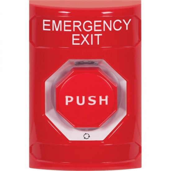 SS2009EX-EN STI Red No Cover Turn-to-Reset (Illuminated) Stopper Station with EMERGENCY EXIT Label English