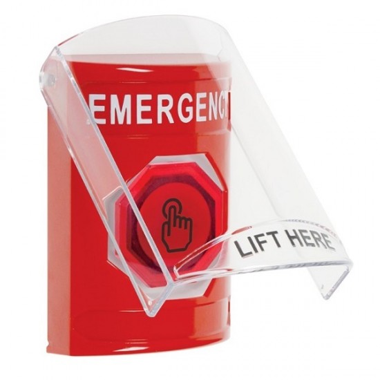 SS2026EM-EN STI Red Indoor Flush/Surface Momentary (Illuminated) Stopper Station w/ EMERGENCY Label SS2026EM-EN STI Red Indoor Flush/Surface Momentary (Illuminated) Stopper Station w/ EMERGENCY Label