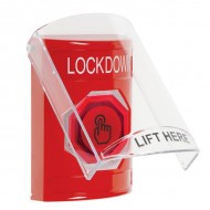 SS2026LD-EN STI Red Indoor Flush/Surface Momentary (Illuminated) Stopper Station w/ LOCKDOWN Label
