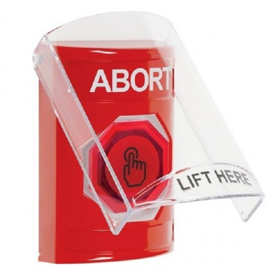 SS2027AB-EN STI Red Indoor Flush/Surface Weather Resistant Momentary Stopper Station w/ ABORT Label