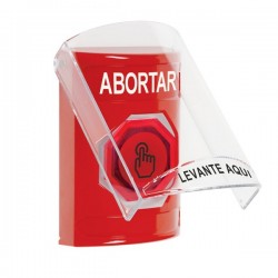 SS2027AB-ES STI Red Indoor Flush/Surface Weather Resistant Momentary Stopper Station w/ ABORT Spanish