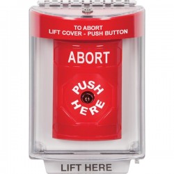 SS2030AB-EN STI Red Indoor/Outdoor Flush Key-to-Reset Stopper Station with ABORT Label English