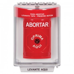 SS2030AB-ES STI Red Indoor/Outdoor Flush Key-to-Reset Stopper Station with ABORT Label Spanish