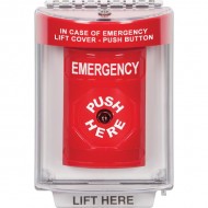 SS2030EM-EN STI Red Indoor/Outdoor Flush Key-to-Reset Stopper Station with EMERGENCY Label English