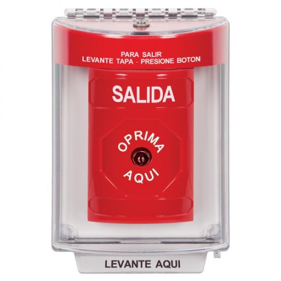 SS2030XT-ES STI Red Indoor/Outdoor Flush Key-to-Reset Stopper Station with EXIT Label Spanish