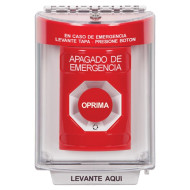 SS2031PO-ES STI Red Indoor/Outdoor Flush Turn-to-Reset Stopper Station with EMERGENCY POWER OFF Label Spanish