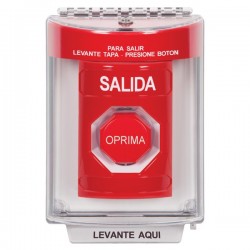 SS2032XT-ES STI Red Indoor/Outdoor Flush Key-to-Reset (Illuminated) Stopper Station with EXIT Label Spanish