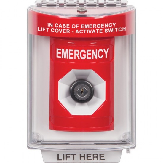 SS2033EM-EN STI Red Indoor/Outdoor Flush Key-to-Activate Stopper Station with EMERGENCY Label English SS2033EM-EN STI Red Indoor/Outdoor Flush Key-to-Activate Stopper Station with EMERGENCY Label English