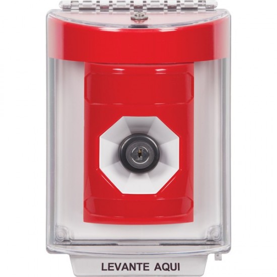 SS2033NT-ES STI Red Indoor/Outdoor Flush Key-to-Activate Stopper Station with No Text Label Spanish