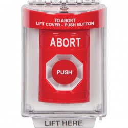 SS2034AB-EN STI Red Indoor/Outdoor Flush Momentary Stopper Station with ABORT Label English