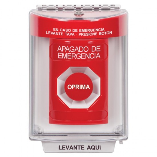 SS2034ES-ES STI Red Indoor/Outdoor Flush Momentary Stopper Station with EMERGENCY STOP Label Spanish SS2034ES-ES STI Red Indoor/Outdoor Flush Momentary Stopper Station with EMERGENCY STOP Label Spanish