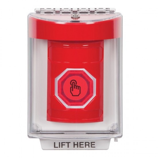 SS2036NT-EN STI Red Indoor/Outdoor Flush Momentary (Illuminated) with Red Lens Stopper Station with No Text Label English
