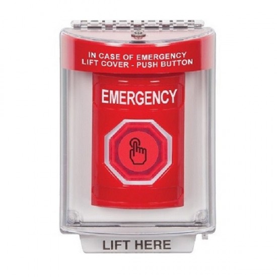 SS2037EM-EN STI Red Indoor/Outdoor Flush Weather Resistant Momentary Stopper Station w/ EMERGENCY Label SS2037EM-EN STI Red Indoor/Outdoor Flush Weather Resistant Momentary Stopper Station w/ EMERGENCY Label