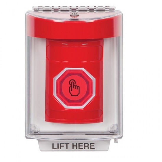 SS2037NT-EN STI Red Indoor/Outdoor Flush Weather Resistant Momentary Stopper Station w/ No Text
