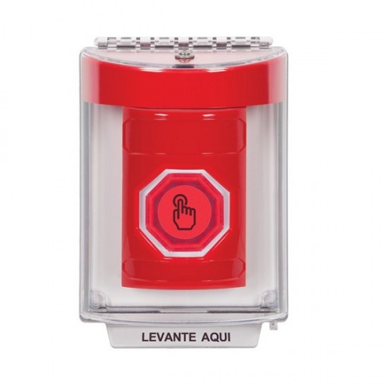 SS2037NT-ES STI Red Indoor/Outdoor Flush Weather Resistant Momentary Stopper Station w/ No Text Spanish