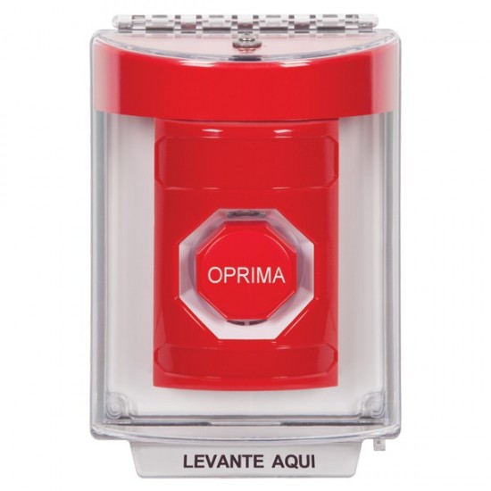 SS2038NT-ES STI Red Indoor/Outdoor Flush Pneumatic (Illuminated) Stopper Station with No Text Label Spanish