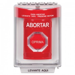 SS2039AB-ES STI Red Indoor/Outdoor Flush Turn-to-Reset (Illuminated) Stopper Station with ABORT Label Spanish