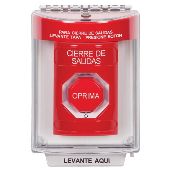 SS2039LD-ES STI Red Indoor/Outdoor Flush Turn-to-Reset (Illuminated) Stopper Station with LOCKDOWN Label Spanish