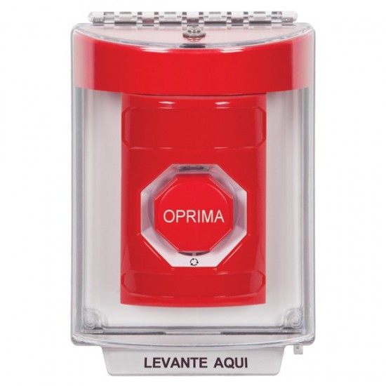 SS2039NT-ES STI Red Indoor/Outdoor Flush Turn-to-Reset (Illuminated) Stopper Station with No Text Label Spanish