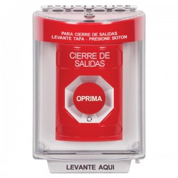 SS2041LD-ES STI Red Indoor/Outdoor Flush w/ Horn Turn-to-Reset Stopper Station with LOCKDOWN Label Spanish