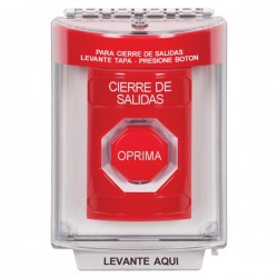 SS2042LD-ES STI Red Indoor/Outdoor Flush w/ Horn Key-to-Reset (Illuminated) Stopper Station with LOCKDOWN Label Spanish