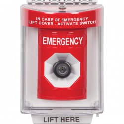 SS2043EM-EN STI Red Indoor/Outdoor Flush w/ Horn Key-to-Activate Stopper Station with EMERGENCY Label English SS2043EM-EN STI Red Indoor/Outdoor Flush w/ Horn Key-to-Activate Stopper Station with EMERGENCY Label English