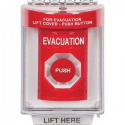 SS2044EV-EN STI Red Indoor/Outdoor Flush w/ Horn Momentary Stopper Station with EVACUATION Label English